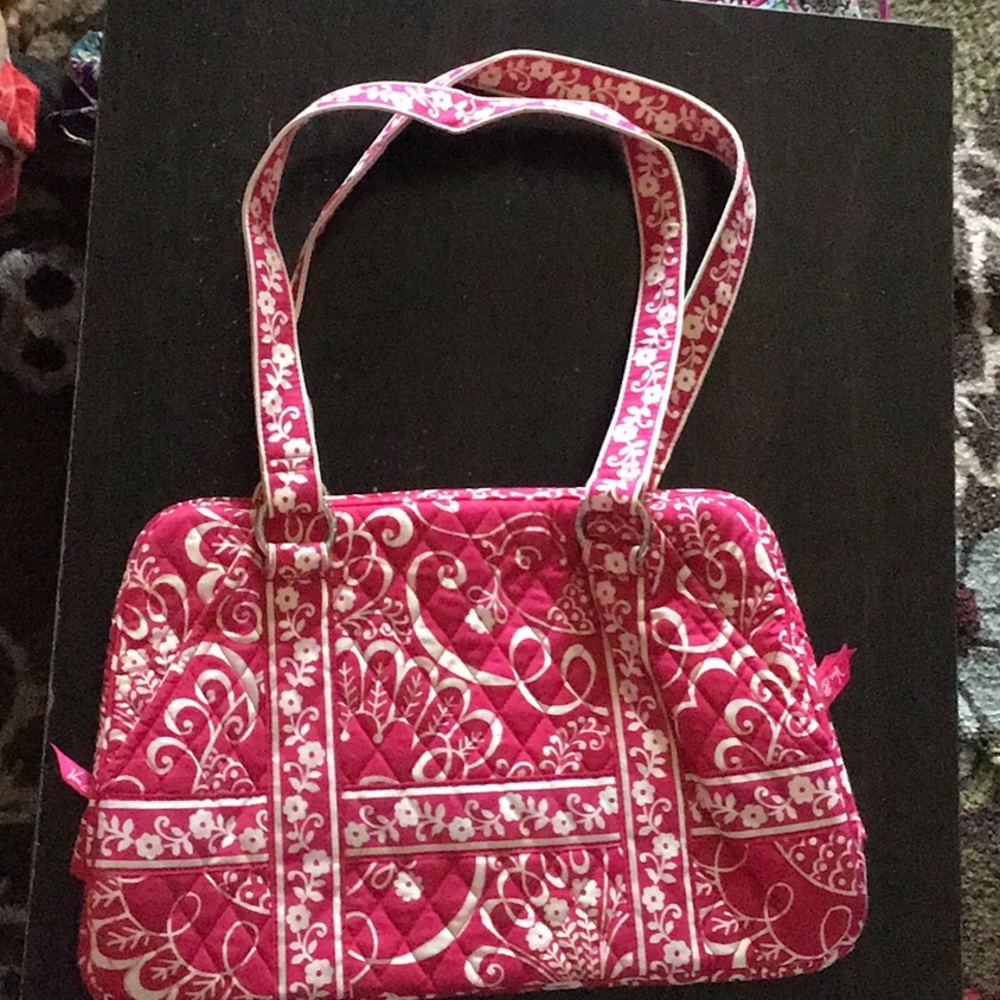 Vera Bradley Squared Away Tote-Twirly Birds Pink